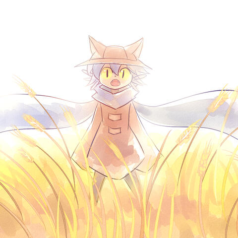 An image of a cutscene from the game OneShot. Niko is in a wheat field and is looking forward.
